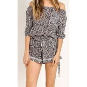 Faithfull the Brand Off the Shoulder Boho Romper​​